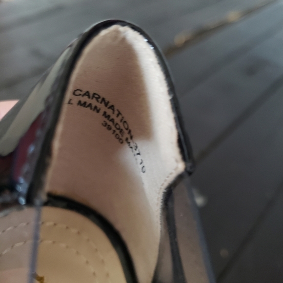 Anne Michelle Women's 10 Pumps Stiletto Heels Black Pointed Toe Clear - Picture 5 of 11